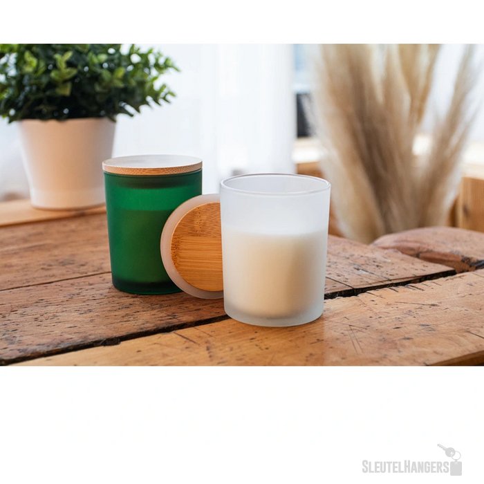 Geurkaars in matglazen houder Wit