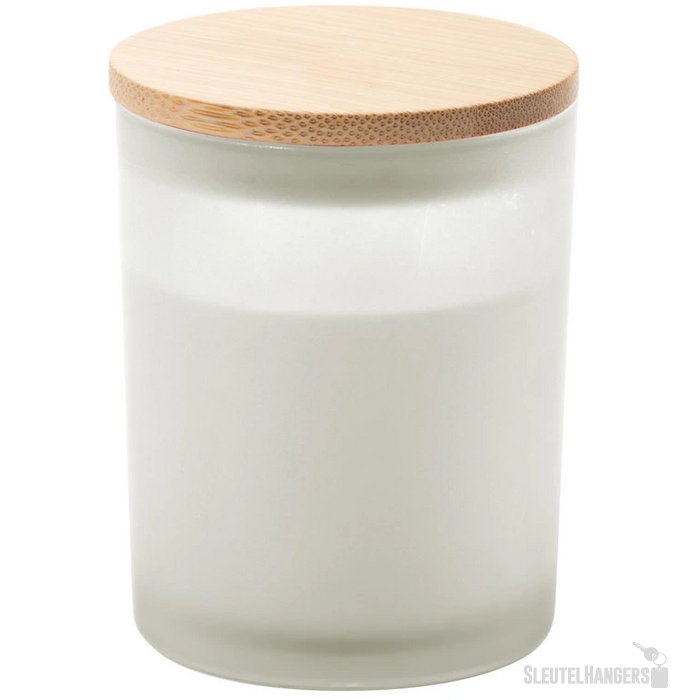 Geurkaars in matglazen houder Wit