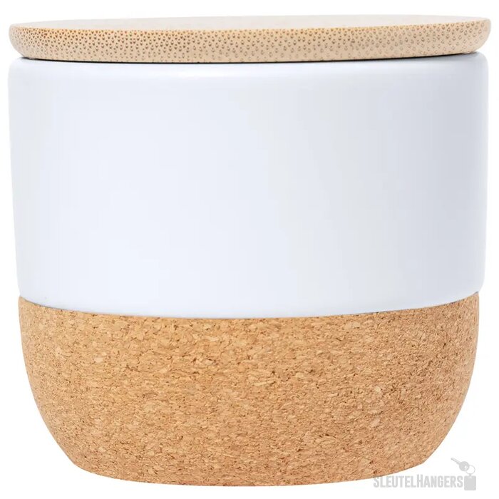 Waskaars in keramische houder Wit