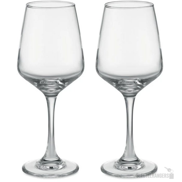 Set van 2 wijnglazen Cheers transparant 400 ml