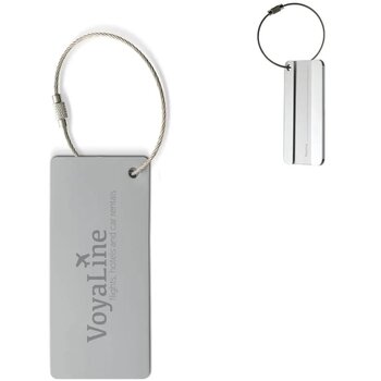 Aluminium bagagelabel rechthoek zilver Aluminium bagagelabel rechthoek zilver