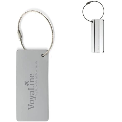 Aluminium bagagelabel rechthoek