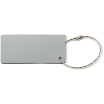 Aluminium bagagelabel rechthoek zilver