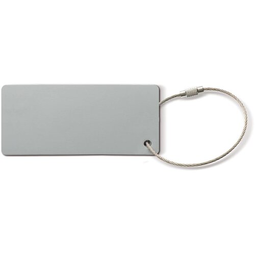 Aluminium bagagelabel rechthoek zilver