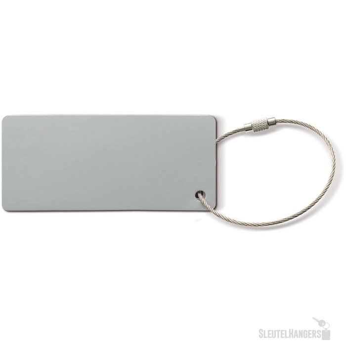Aluminium bagagelabel rechthoek zilver