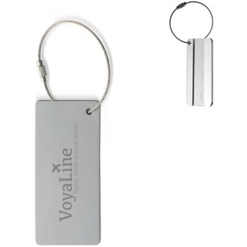 Aluminium bagagelabel rechthoek zilver