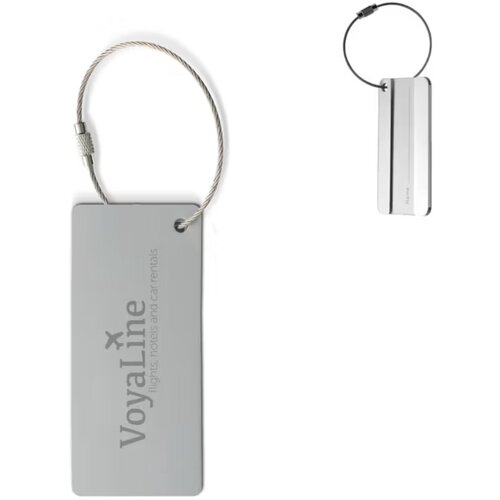 Aluminium bagagelabel rechthoek zilver