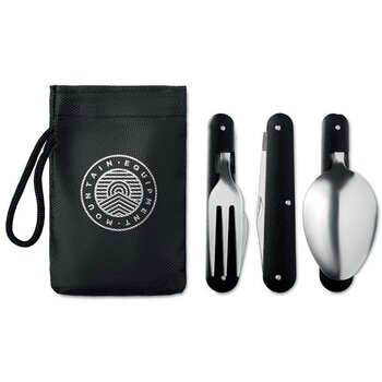 Opvouwbare bestekset van RVS Zwart