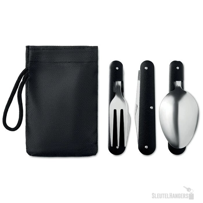 Opvouwbare bestekset van RVS Zwart