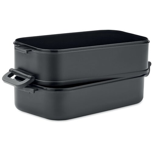 Duurzame lunchbox met 2 vakken Zwart