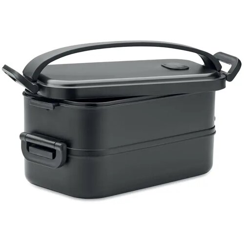 Duurzame lunchbox met 2 vakken Zwart