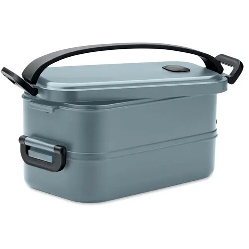 Duurzame lunchbox met 2 vakken Real turquoise