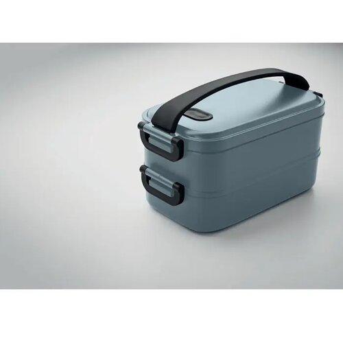 Duurzame lunchbox met 2 vakken Real turquoise