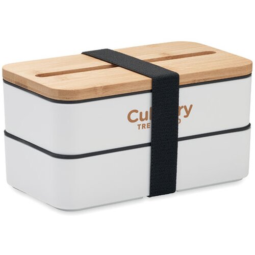 Gerecycled pp lunchbox Wint wit