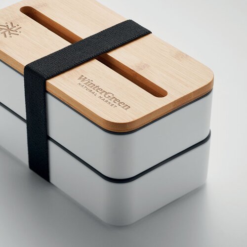 Gerecycled pp lunchbox Wint wit