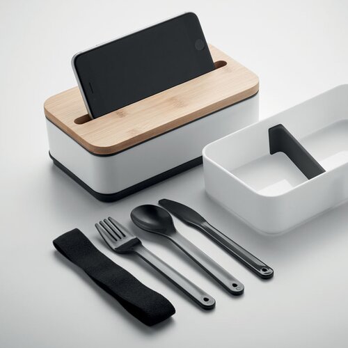 Gerecycled pp lunchbox Wint wit