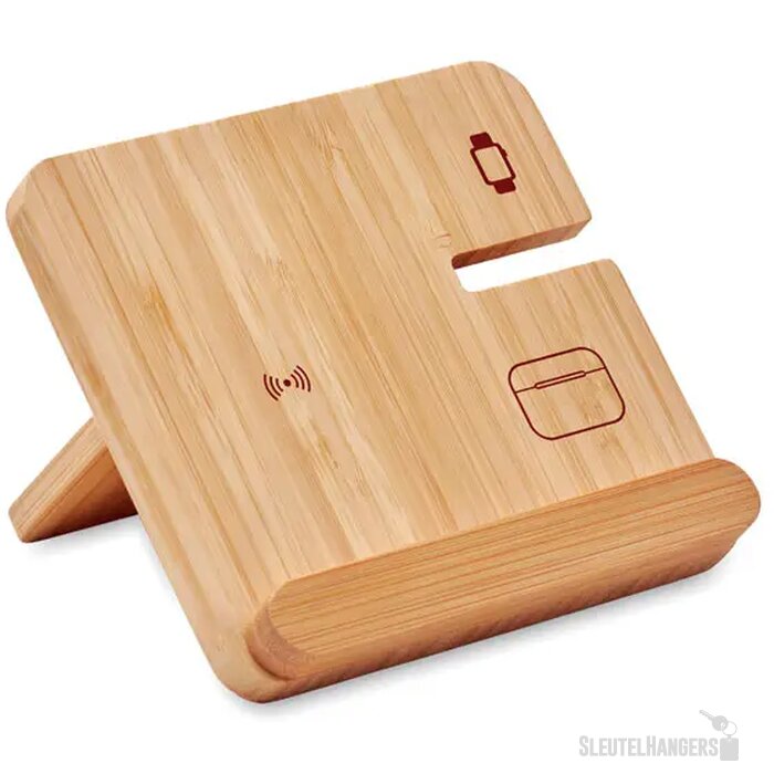 3-in-1 15w draadloze oplader Boogar hout