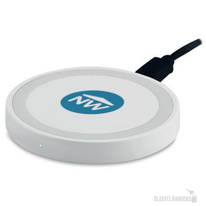 Kleine draadloze oplader Wireless plato + wit