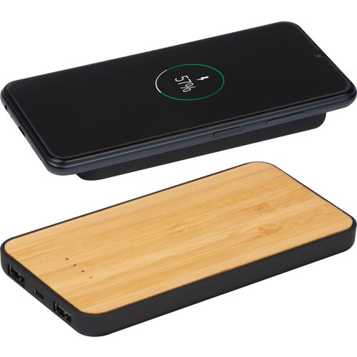 Powerbank en draadloze oplader (8000 mAh) Beige