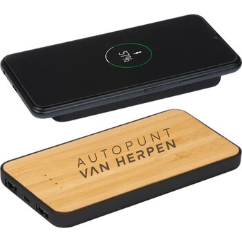 Powerbank en draadloze oplader (8000 mAh) Beige