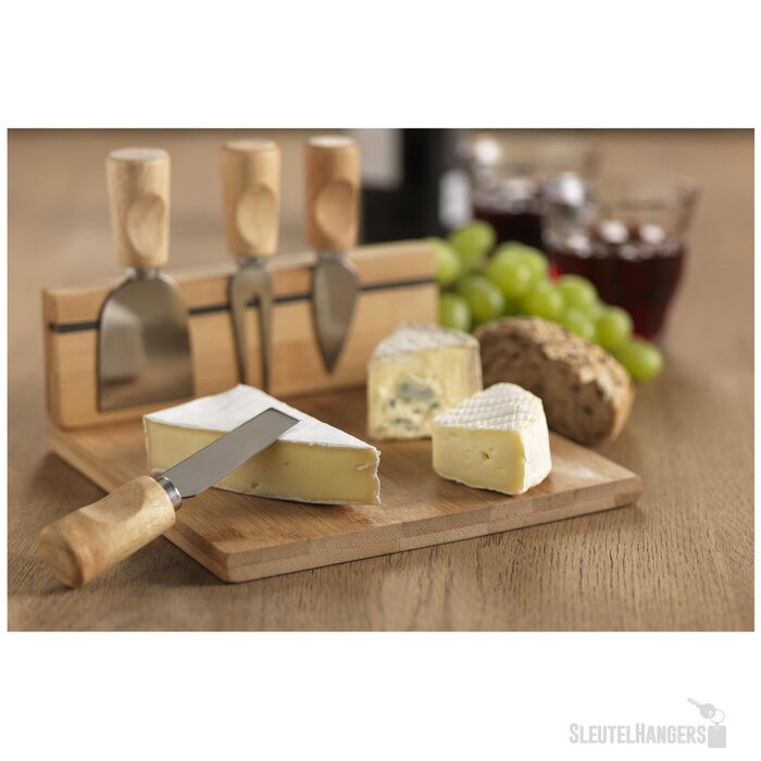 Kaasplank Met Magnetische Messenhouder Bruin