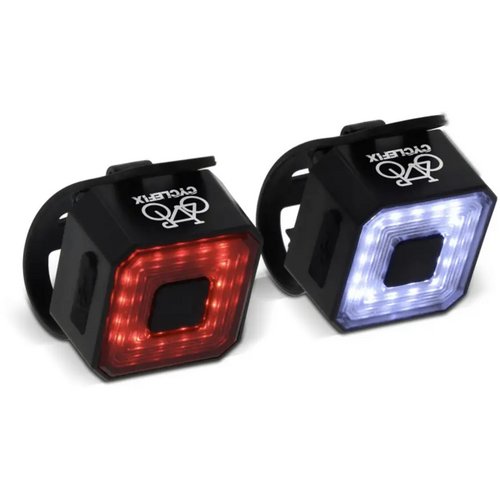 Oplaadbare fietslampjes set Zwart