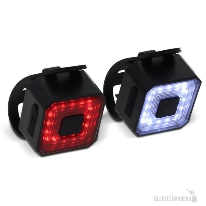 Oplaadbare fietslampjes set zwart