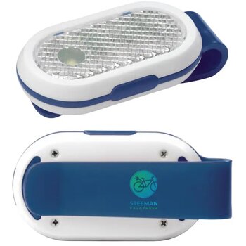 Fietslamp click-on blauw / wit