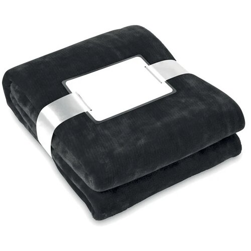 Fleece deken van flanel Zwart