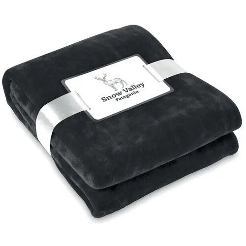 Fleece deken van flanel Zwart