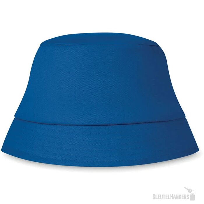 Katoenen zonnehoed Kobaltblauw