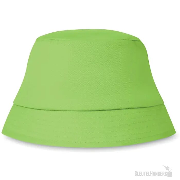 Katoenen zonnehoed Limoengroen