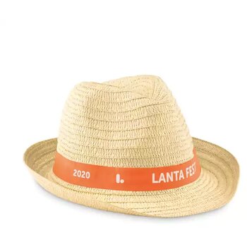Naturel strohoedje Oranje Naturel strohoedje Oranje