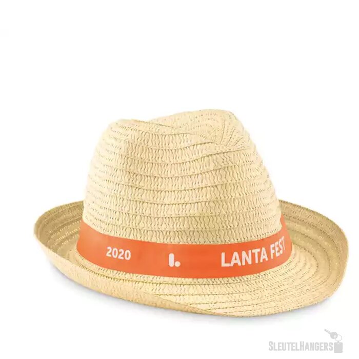 Naturel strohoedje Oranje