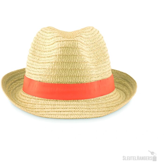 Naturel strohoedje Oranje