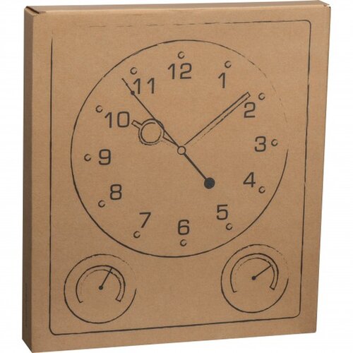 Wandklok met thermometer en hygrometer Merzig grijs silvergrey