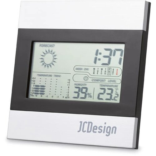 Weerstation en klok Ripper mat zilver