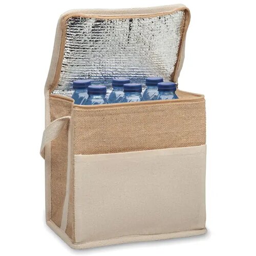 Jute en canvas koeltas 3l Lona beige