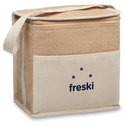 Jute en canvas koeltas 3l Lona beige
