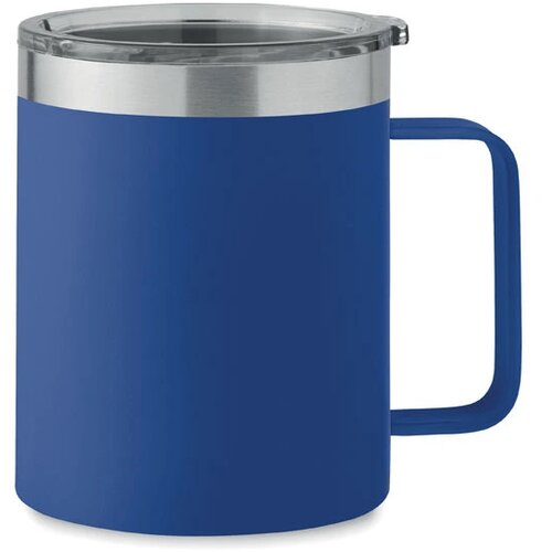 Dubbelwandige beker met drinkdeksel (300 ml) Blauw