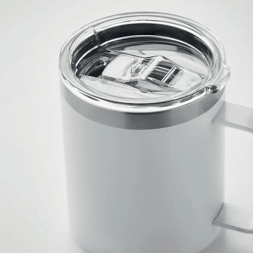 Dubbelwandige beker met drinkdeksel (300 ml) Wit 300 ml