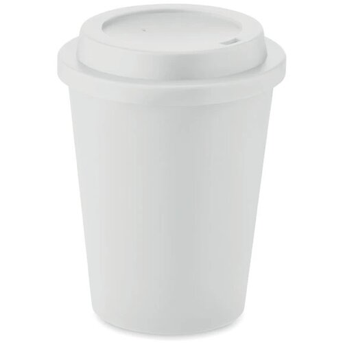 Dubbelwandige beker pp 300 ml Nola wit