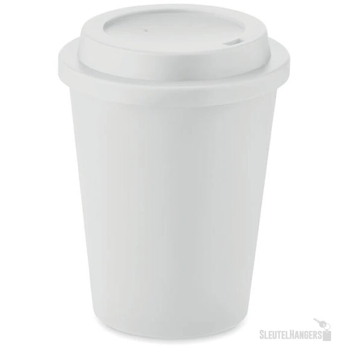 Dubbelwandige beker pp 300 ml Nola wit