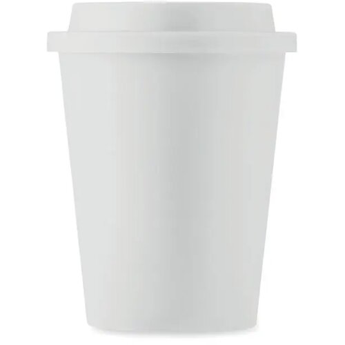 Dubbelwandige beker pp 300 ml Nola wit 300 ml