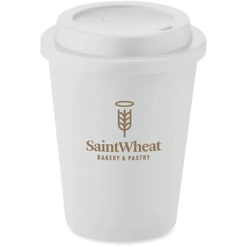 Dubbelwandige beker pp 300 ml Nola wit 300 ml