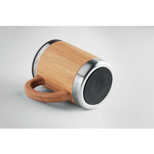 Dubbelwandige drinkbeker 300ml Mokka hout