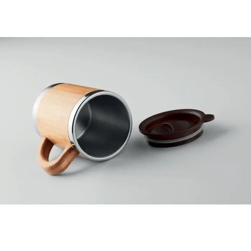 Dubbelwandige drinkbeker 300ml Mokka hout