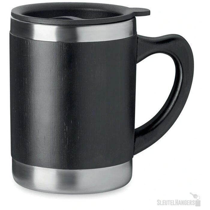 Dubbelwandige drinkbeker 300ml Mokka zwart