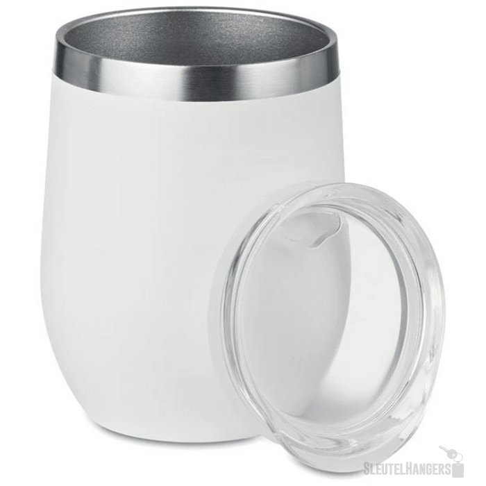 Dubbelwandige beker 300ml Chin chin wit