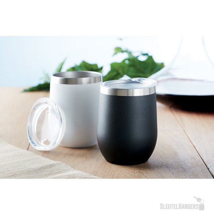 Dubbelwandige beker 300ml Chin chin wit